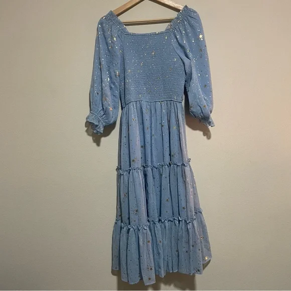 Ivy City Co. Starry Nights Light Baby Blue and Gold Dress, Size Small - Picture 3 of 6